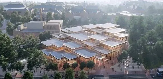 Rendering of the Johns Hopkins University Student Center by BIG.